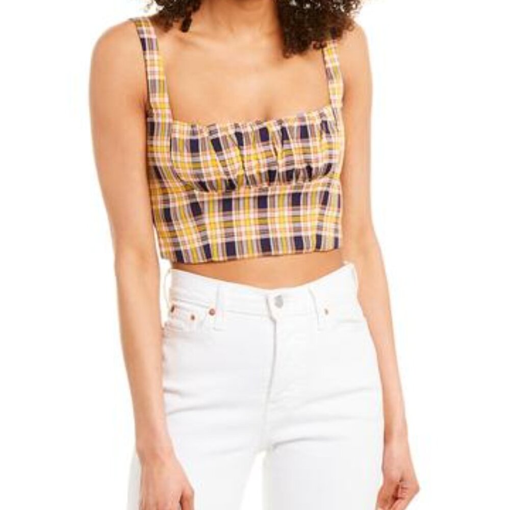 CAPULET Plaid Sleeveless Women's Crop Top Size L